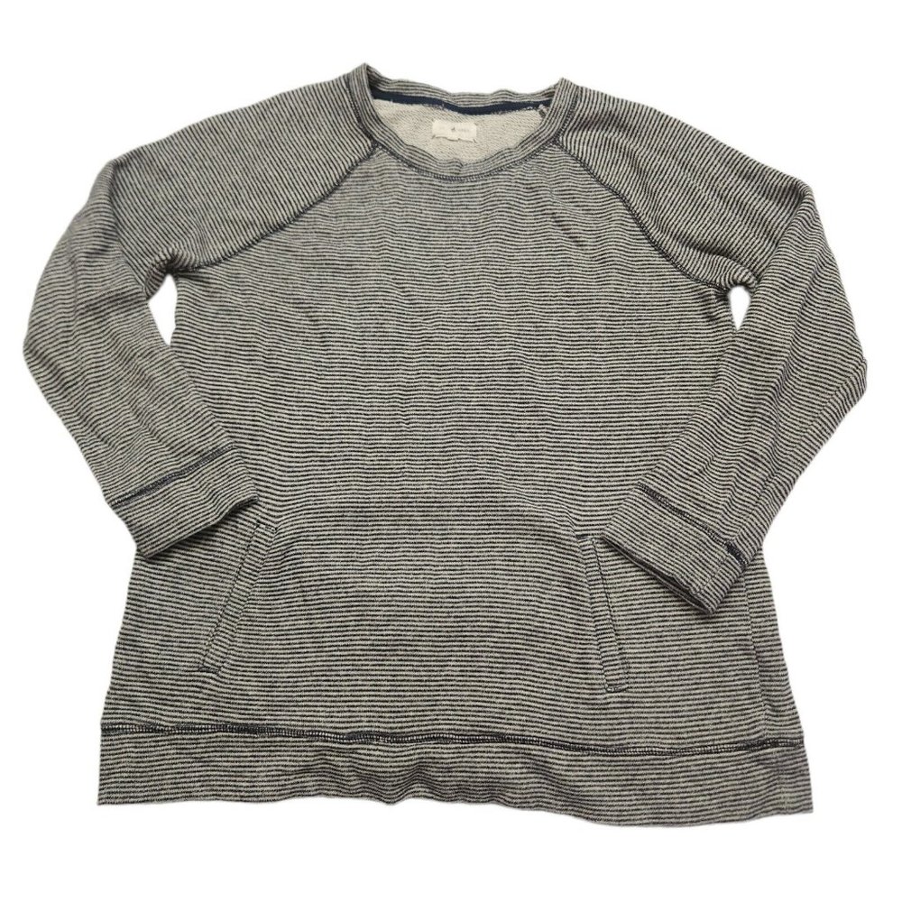 Lou And Grey Knit Sweater Size XL Blue Striped Lightweight